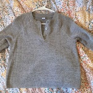 Old Navy Gray Waffle Knit Top (XS)